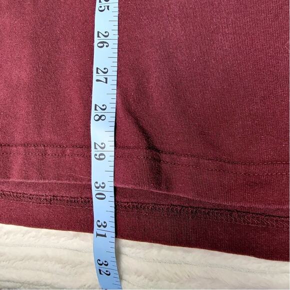 Carhartt XL Long Sleeve Pocket T-Shirt Maroon Workwear Loose Fit Utility Rugged - Picture 5 of 9